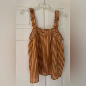 Banana Republic Mustard Yellow Striped Tank Top / Size Large NWT